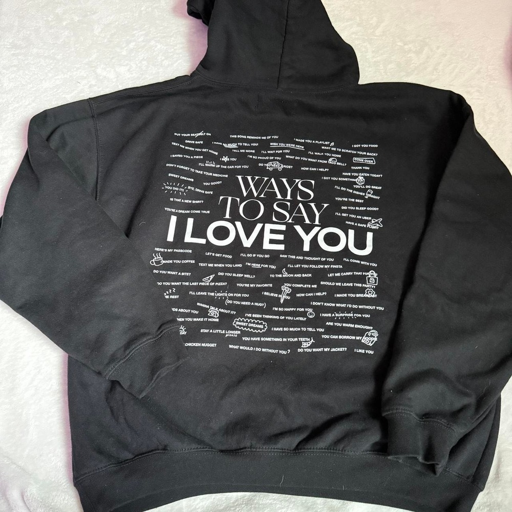 Black Lonely Ghost hoodie "ways to say I love you"